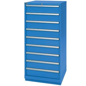Drawer Cabinets - 59-1/2", 28-1/4", 28-1/2", 9, Bright blue, Steel, Other colours available upon request, 124