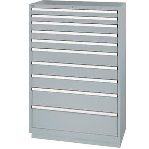 Drawer Cabinets - 59-1/2", 40-1/4", 22-1/2", 10, Grey, Steel, 159, 12 divisions, 7" H;, Other colours available upon request, 6 divisions, 9" H