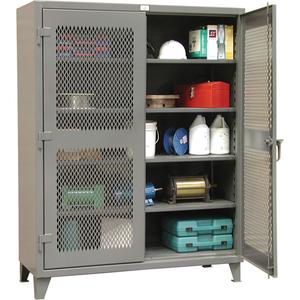 Heavy-Duty Ventilated Storage Cabinets - 72", 36", 24", 4, Grey, Steel, 470, 99 Years