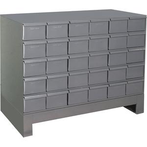 Industrial Drawer Cabinets With Base - 26-7/8", 34-1/8", 12-1/4", 30, Grey, Steel, 11.25", 3.5", 5.375"