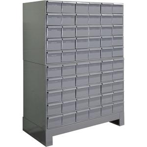 Industrial Drawer Cabinets With Base - 48-1/8", 34-1/8", 12-1/4", 60, Grey, Steel, 11.25", 3.5", 5.375"