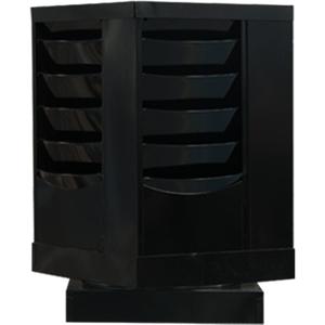 Literature Rack - Rotating, 20, Steel, Black, 23-1/8", 14-1/8", 14-1/8", 150 Sheets, Glossy Powder Coating