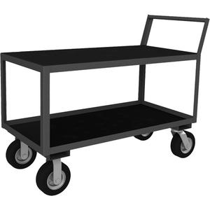 Low Profile Instrument Cart - 2, 1200 lbs., Steel, 24-1/4", 40-15/16", 39", 16-3/4", Pneumatic, Lip Down/Lip Up, Non-Slip Vinyl Matting, 24" x 36", 1-1/2", 8"