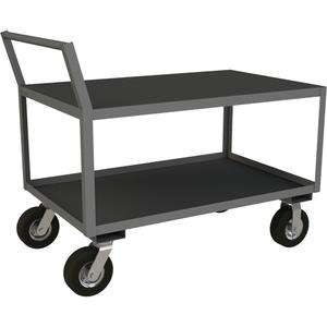 Low Profile Instrument Cart - 2, 1200 lbs., Steel, 24-1/4", 40-15/16", 51", 16-3/4", Pneumatic, Lip Down/Lip Up, Non-Slip Vinyl Matting, 24" x 48", 1-1/2", 8"