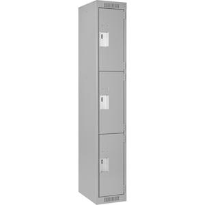 Clean Line™ Lockers - 3, 1, 2, 3, 4, 12", 18", 72", 21", 10", Grey, Steel, Basic, Rivet (Assembled), Non-Perforated, 24 gauge, 18", 20 gauge, 16 gauge
