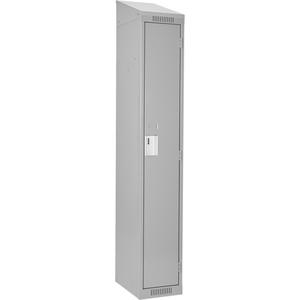 Clean Line™ Lockers - 1, 1, 2, 3, 15", 18", 78", 65-1/2", 13", Grey, Steel, Slope, Rivet (Assembled), Non-Perforated, 24-gauge, 20-gauge, 16-gauge, 24-gauge