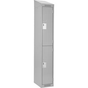 Clean Line™ Lockers - 2, 1, 2, 3, 4, 12", 18", 78", 32", 10", Grey, Steel, Slope, Rivet (Assembled), Non-Perforated, 24 gauge, 18", 20 gauge, 16 gauge