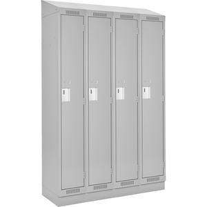 Clean Line™ Lockers - 1, 4, 60", 18", 82", 65-1/2", 13", Grey, Steel, Slope, Recessed, Rivet (Assembled), Non-Perforated, 24-gauge, 20-gauge, 16-gauge, 24-gauge