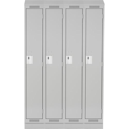 Clean Line™ Lockers - 1, 4, 60", 18", 82", 65-1/2", 13", Grey, Steel, Slope, Recessed, Rivet (Assembled), Non-Perforated, 24-gauge, 20-gauge, 16-gauge, 24-gauge - Image 2