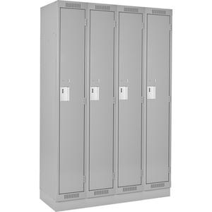 Clean Line™ Lockers - 1, 4, 60", 18", 76", 65-1/2", 13", Grey, Steel, Basic, Recessed, Rivet (Assembled), Non-Perforated, 24-gauge, 20-gauge, 16-gauge, 24-gauge