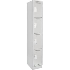 Clean Line™ Lockers - 4, 1, 2, 3, 4, 12", 18", 76", 15-1/2", 10", Grey, Steel, Basic, Recessed, Rivet (Assembled), Non-Perforated, 24 gauge, 18", 20 gauge, 16 gauge