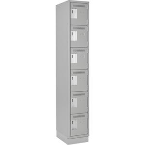Clean Line™ Lockerette - 6, 1, 2, 3, 4, 12", 18", 76", 10", 10", Grey, Steel, Basic, Recessed, Rivet (Assembled), Non-Perforated, 24 gauge, 18", 20 gauge, 16 gauge