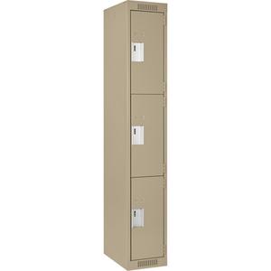 Clean Line™ Lockers - 3, 1, 2, 3, 4, 15", 15", 72", 21", 13", Beige, Steel, Basic, Rivet (Assembled), Non-Perforated, 24-gauge, 20-gauge, 16-gauge, 15"W X 15"D X 72"H
