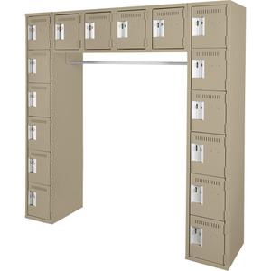 Assembled Archettes Clean Line™ Economy Lockers - 16, 1, 18", 72", 12", Beige, Steel, Basic, Rivet (Assembled), 24, 20, 16