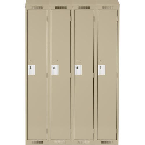 Clean Line™ Lockers - 1, 4, 60", 18", 78", 65-1/2", 13", Beige, Steel, Slope, Rivet (Assembled), Non-Perforated, 24-gauge, 20-gauge, 16-gauge, 24-gauge - Image 2