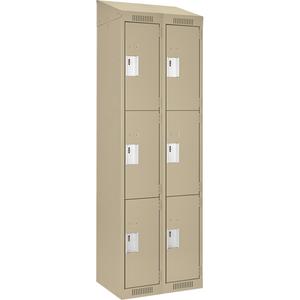 Clean Line™ Lockers - 3, 2, 3, 4, 30", 15", 78", 21", 13", Beige, Steel, Slope, Rivet (Assembled), Non-Perforated, 24-gauge, 20-gauge, 16-gauge, 30"W X 15"D X 78"H