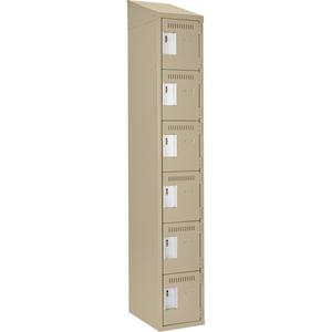 Clean Line™ Lockerette - 6, 1, 2, 3, 4, 12", 18", 78", 10", 10", Beige, Steel, Slope, Rivet (Assembled), Non-Perforated, 24 gauge, 18", 20 gauge, 16 gauge