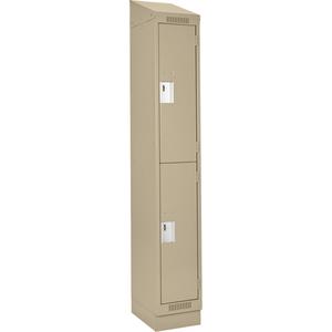 Clean Line™ Lockers - 2, 1, 2, 3, 4, 12", 12", 82", 32", 10", Beige, Steel, Slope, Recessed, Rivet (Assembled), Non-Perforated, 24-gauge, 20-gauge, 16-gauge, 12"W X 12"D X 82"H