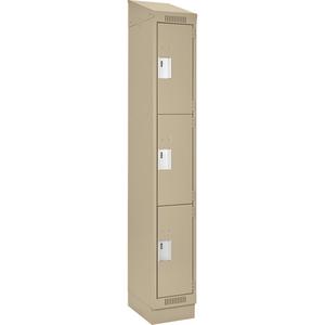 Clean Line™ Lockers - 3, 1, 2, 3, 4, 12", 18", 82", 21", 10", Beige, Steel, Slope, Recessed, Rivet (Assembled), Non-Perforated, 24 gauge, 18", 20 gauge, 16 gauge