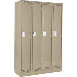 Clean Line™ Lockers - 1, 4, 60", 18", 76", 65-1/2", 13", Beige, Steel, Basic, Recessed, Rivet (Assembled), Non-Perforated, 24-gauge, 20-gauge, 16-gauge, 24-gauge