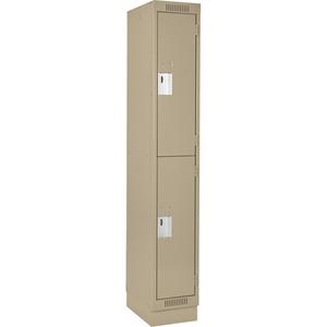 Clean Line™ Lockers - 2, 1, 2, 3, 4, 12", 15", 76", 32", 10", Beige, Steel, Basic, Recessed, Rivet (Assembled), Non-Perforated, 24-gauge, 20-gauge, 16-gauge, 12"W X 15"D X 76"H