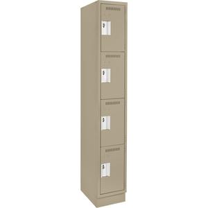 Clean Line™ Lockers - 4, 1, 2, 3, 4, 12", 18", 76", 15-1/2", 10", Beige, Steel, Basic, Recessed, Rivet (Assembled), Non-Perforated, 24 gauge, 18", 20 gauge, 16 gauge