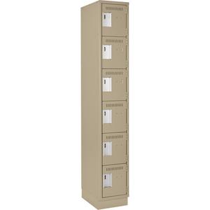 Clean Line™ Lockerette - 6, 1, 2, 3, 4, 12", 18", 76", 10", 10", Beige, Steel, Basic, Recessed, Rivet (Assembled), Non-Perforated, 24 gauge, 18", 20 gauge, 16 gauge