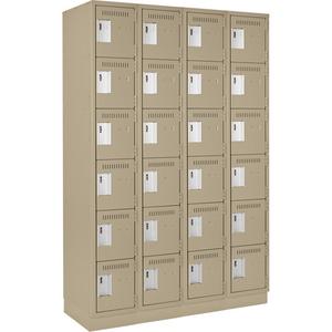 Clean-Line Lockerette - 6, 4, 15", 72", 15", Beige, Steel, Flat, Basic, Rivet (Assembled)/Welded (Assembled)