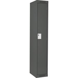 Clean Line™ Lockers - 1, 1, 2, 3, 15", 18", 72", 65-1/2", 13", Charcoal, Steel, Basic, Rivet (Assembled), Non-Perforated, 24-gauge, 20-gauge, 16-gauge, 24-gauge