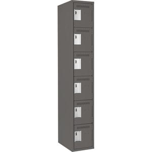 Clean Line™ Lockerette - 6, 1, 2, 3, 4, 12", 18", 72", 10", 10", Charcoal, Steel, Basic, Rivet (Assembled), Non-Perforated, 24 gauge, 18", 20 gauge, 16 gauge