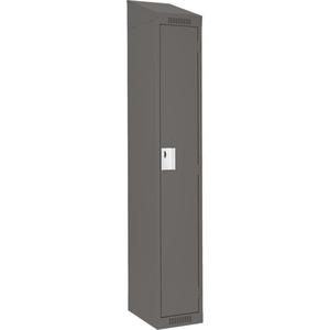 Clean Line™ Lockers - 1, 1, 2, 3, 15", 18", 78", 65-1/2", 13", Charcoal, Steel, Slope, Rivet (Assembled), Non-Perforated, 24-gauge, 20-gauge, 16-gauge, 24-gauge
