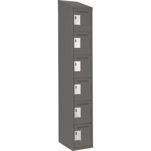 Clean Line™ Lockerette - 6, 1, 2, 3, 4, 12", 18", 78", 10", 10", Charcoal, Steel, Slope, Rivet (Assembled), Non-Perforated, 24 gauge, 18", 20 gauge, 16 gauge