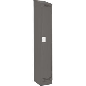 Clean Line™ Lockers - 1, 1, 2, 3, 15", 18", 82", 65-1/2", 13", Charcoal, Steel, Slope, Recessed, Rivet (Assembled), Non-Perforated, 24-gauge, 20-gauge, 16-gauge, 24-gauge