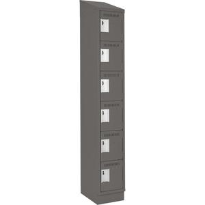 Clean Line™ Lockerette - 6, 1, 2, 3, 4, 12", 18", 82", 10", 10", Charcoal, Steel, Slope, Recessed, Rivet (Assembled), Non-Perforated, 24 gauge, 18", 20 gauge, 16 gauge
