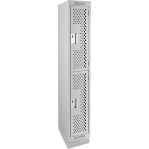 Clean Line™ Lockers - 2, 1, 2, 3, 4, 12", 15", 76", 32", 10", Grey, Steel, Basic, Recessed, Rivet (Assembled), Perforated, 24-gauge, 20-gauge, 16-gauge, 12"W X 15"D X 76"H