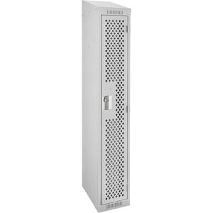 Clean Line™ Lockers - 1, 1, 2, 3, 4, 12", 18", 78", 65-1/2", 10", Grey, Steel, Slope, Rivet (Assembled), Perforated, 24 gauge, 18", 20 gauge, 16 gauge