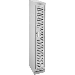 Clean Line™ Lockers - 1, 1, 2, 3, 4, 12", 18", 82", 65-1/2", 10", Grey, Steel, Slope, Recessed, Rivet (Assembled), Perforated, 24 gauge, 18", 20 gauge, 16 gauge