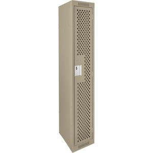 Clean Line™ Lockers - 1, 1, 2, 3, 4, 12", 12", 72", 65-1/2", 10", Beige, Steel, Basic, Rivet (Assembled), Perforated, 24-gauge, 20-gauge, 16-gauge, 24-gauge