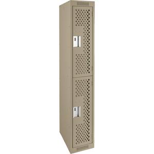 Clean Line™ Lockers - 2, 1, 2, 3, 4, 12", 15", 72", 32", 10", Beige, Steel, Basic, Rivet (Assembled), Perforated, 24-gauge, 20-gauge, 16-gauge, 12"W X 15"D X 72"H