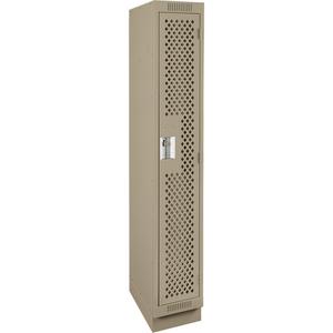 Clean Line™ Lockers - 1, 1, 2, 3, 4, 12", 18", 76", 65-1/2", 10", Beige, Steel, Basic, Recessed, Rivet (Assembled), Perforated, 24 gauge, 18", 20 gauge, 16 gauge