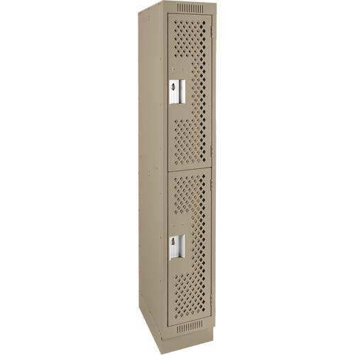 Clean Line™ Lockers - 2, 1, 2, 3, 4, 12", 15", 76", 32", 10", Beige, Steel, Basic, Recessed, Rivet (Assembled), Perforated, 24-gauge, 20-gauge, 16-gauge, 12"W X 15"D X 76"H