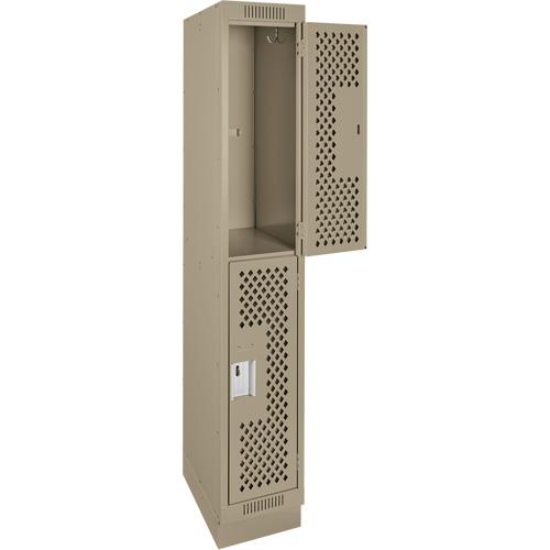 Clean Line™ Lockers - 2, 1, 2, 3, 4, 12", 15", 76", 32", 10", Beige, Steel, Basic, Recessed, Rivet (Assembled), Perforated, 24-gauge, 20-gauge, 16-gauge, 12"W X 15"D X 76"H - Image 3