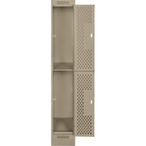 Clean Line™ Lockers - 2, 1, 2, 3, 4, 12", 15", 76", 32", 10", Beige, Steel, Basic, Recessed, Rivet (Assembled), Perforated, 24-gauge, 20-gauge, 16-gauge, 12"W X 15"D X 76"H - Image 4