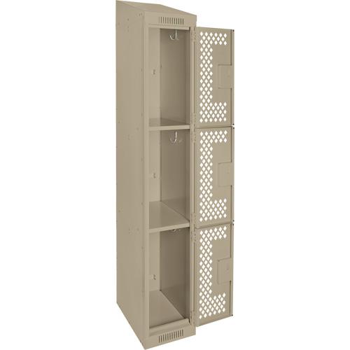 Clean Line™ Lockers - 3, 1, 2, 3, 4, 12", 15", 78", 21", 10", Beige, Steel, Slope, Rivet (Assembled), Perforated, 24-gauge, 20-gauge, 16-gauge, 12"W X 15"D X 78"H - Image 3