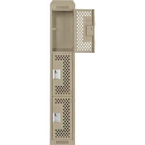 Clean Line™ Lockers - 3, 1, 2, 3, 4, 12", 15", 78", 21", 10", Beige, Steel, Slope, Rivet (Assembled), Perforated, 24-gauge, 20-gauge, 16-gauge, 12"W X 15"D X 78"H - Image 4