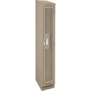 Clean Line™ Lockers - 1, 1, 2, 3, 4, 12", 18", 82", 65-1/2", 10", Beige, Steel, Slope, Recessed, Rivet (Assembled), Perforated, 24 gauge, 18", 20 gauge, 16 gauge