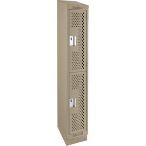 Clean Line™ Lockers - 2, 1, 2, 3, 4, 12", 15", 82", 32", 10", Beige, Steel, Slope, Recessed, Rivet (Assembled), Perforated, 24-gauge, 20-gauge, 16-gauge, 12"W X 15"D X 82"H