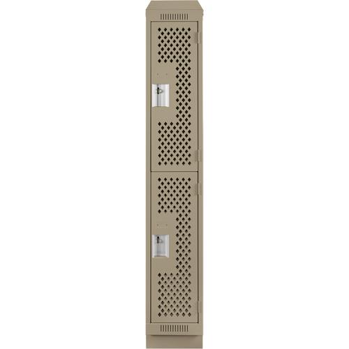 Clean Line™ Lockers - 2, 1, 2, 3, 4, 12", 12", 82", 32", 10", Beige, Steel, Slope, Recessed, Rivet (Assembled), Perforated, 24-gauge, 20-gauge, 16-gauge, 12"W X 12"D X 82"H - Image 2