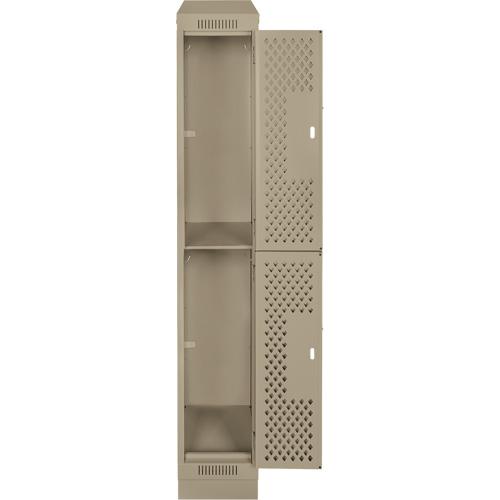Clean Line™ Lockers - 2, 1, 2, 3, 4, 12", 12", 82", 32", 10", Beige, Steel, Slope, Recessed, Rivet (Assembled), Perforated, 24-gauge, 20-gauge, 16-gauge, 12"W X 12"D X 82"H - Image 4