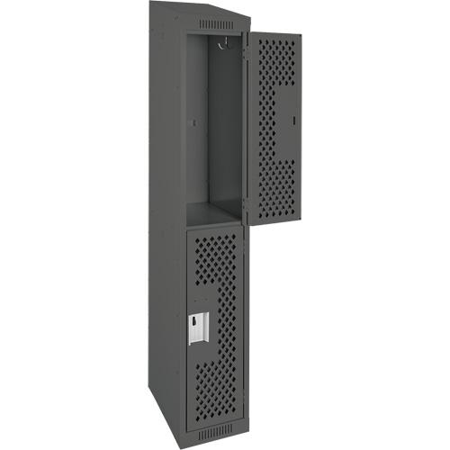 Clean Line™ Lockers - 2, 1, 2, 3, 4, 12", 12", 78", 32", 10", Charcoal, Steel, Slope, Rivet (Assembled), Perforated, 24-gauge, 20-gauge, 16-gauge, 12"W X 12"D X 78"H - Image 3